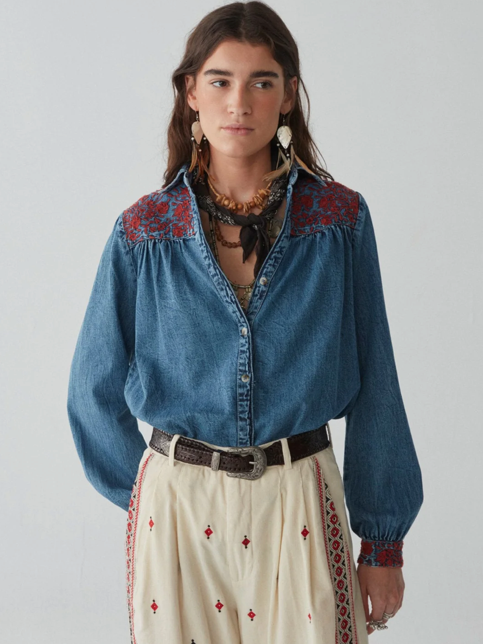 Phoebe West Denim Blue Moon Blouse