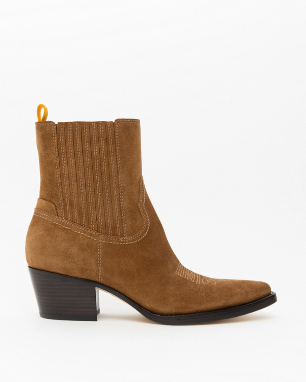 Oncept Wyoming Boot in Cognac, Western Suede Brown Boots 