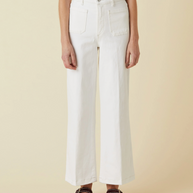 Le Jean Virginia Wide Leg Ankle Jean White 