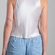 Maggie Tank in Vintage Satin | Parchment