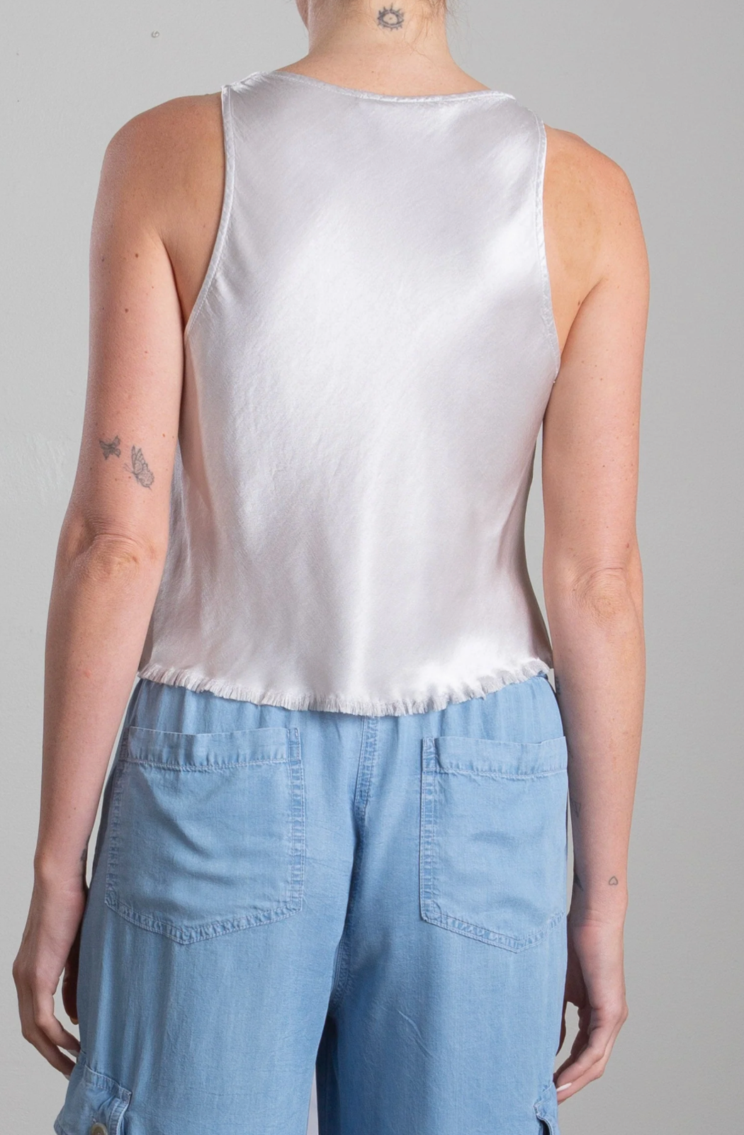 Maggie Tank in Vintage Satin | Parchment