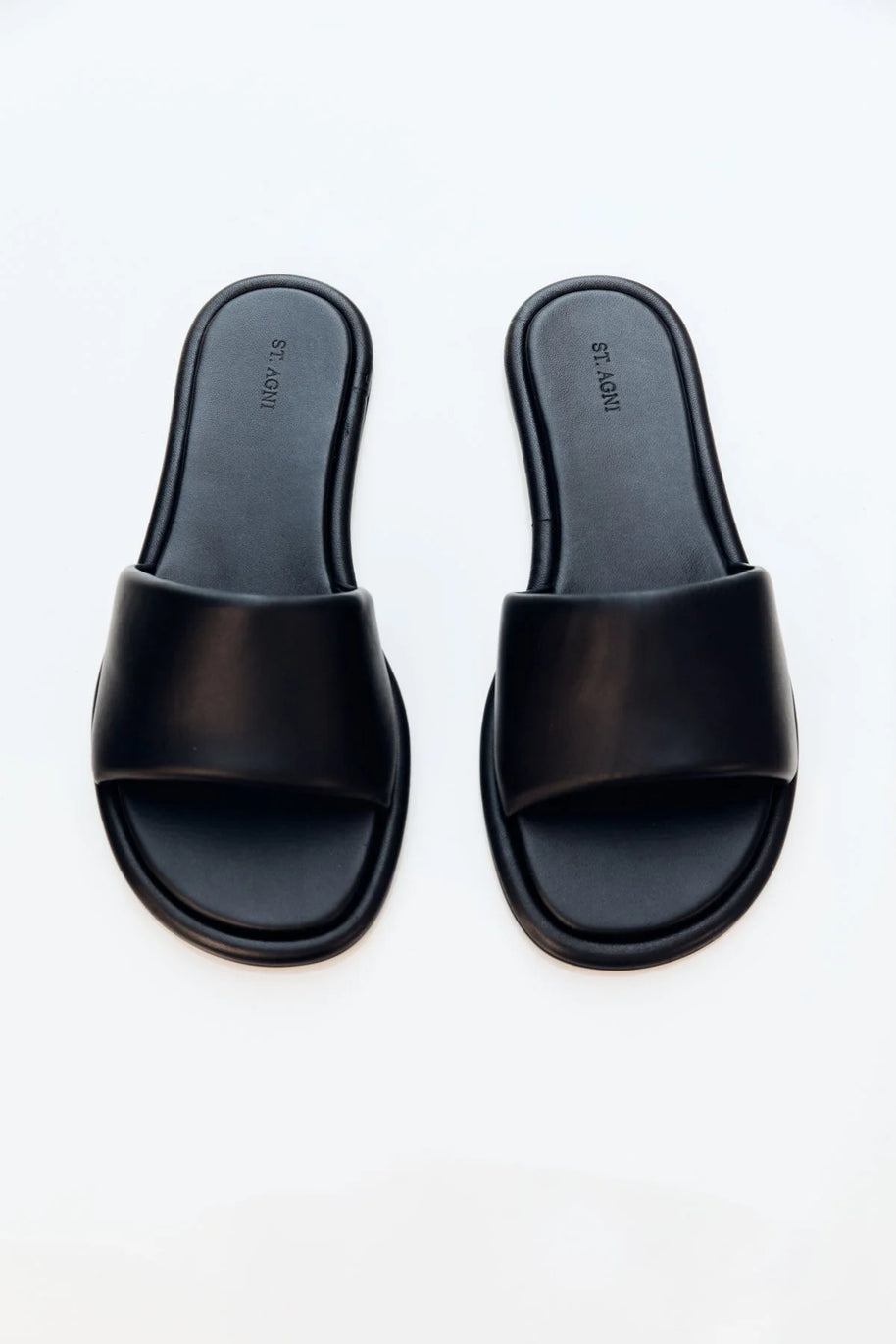 St. Agni Soft Slipper Slide Black Slides 