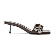 St. Agni Paillette Kitten Heel in Patent Fudge 