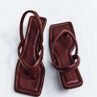 St. Agni Thong Heel in Plum 