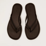 St. Agni Flip Flop - Chocolate Brown - Leather evening flip flop 