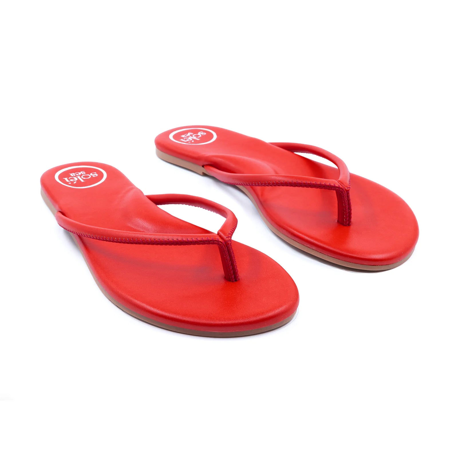 Solei Sea Red Flip Flop Sandals 