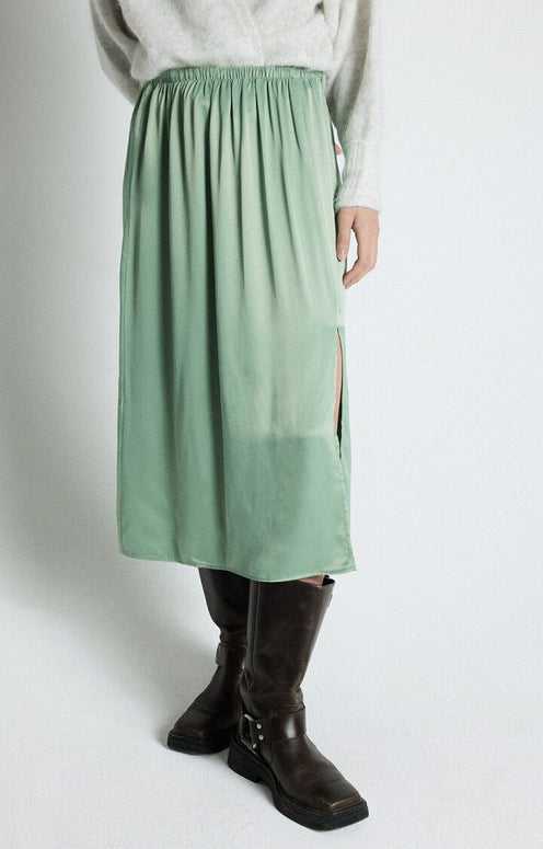 American Vintage Unyl Skirt in Sage Green