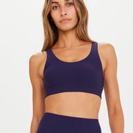 The Upside Peached Jade Bra in Navy, Navy Workout Bra, Navy Sports bra 