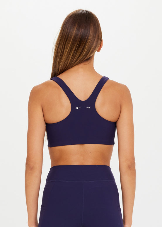 The Upside Peached Jade Bra in Navy, Navy Workout Bra, Navy Sports bra 