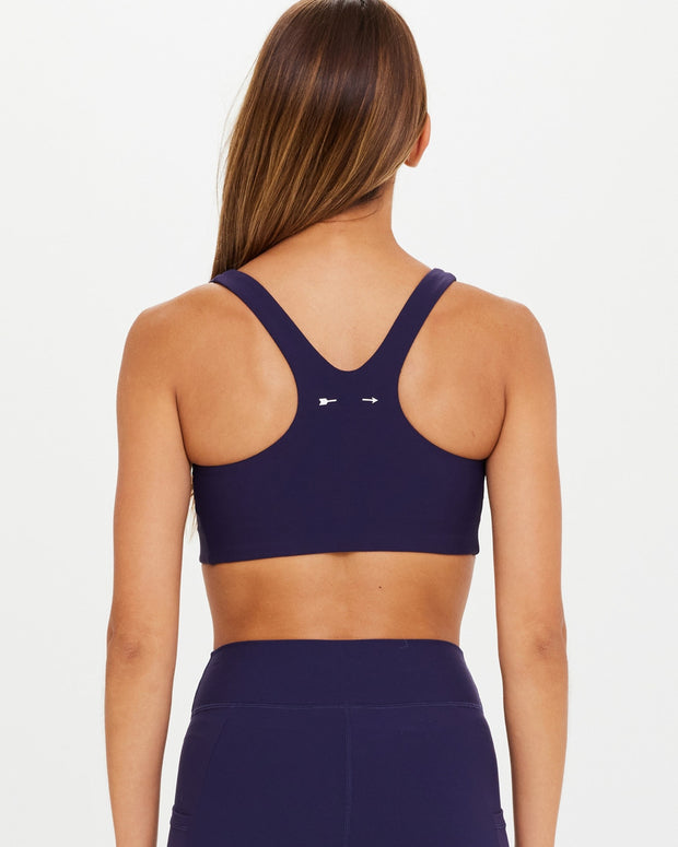 The Upside Peached Jade Bra in Navy, Navy Workout Bra, Navy Sports bra 