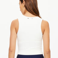 The Upside Onyx Kori Crop Tank White work Out Tank 