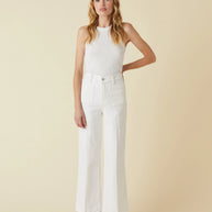 Le Jean Virginia Wide Leg Ankle Jean White 