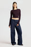 Verona Crop Shirt in Eggplant