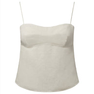 Onia Air Linen Open Back Top - White linen top 