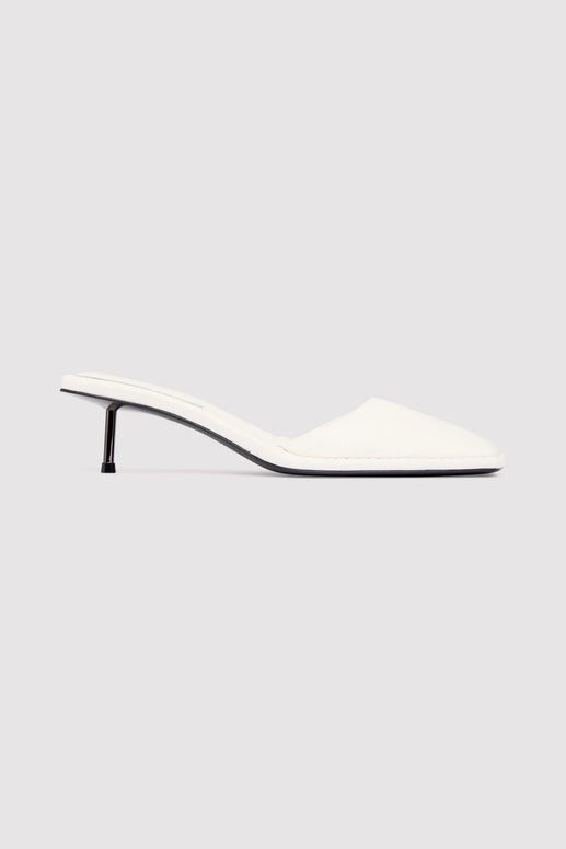 St. Agni White Square Toe Heels Tofu