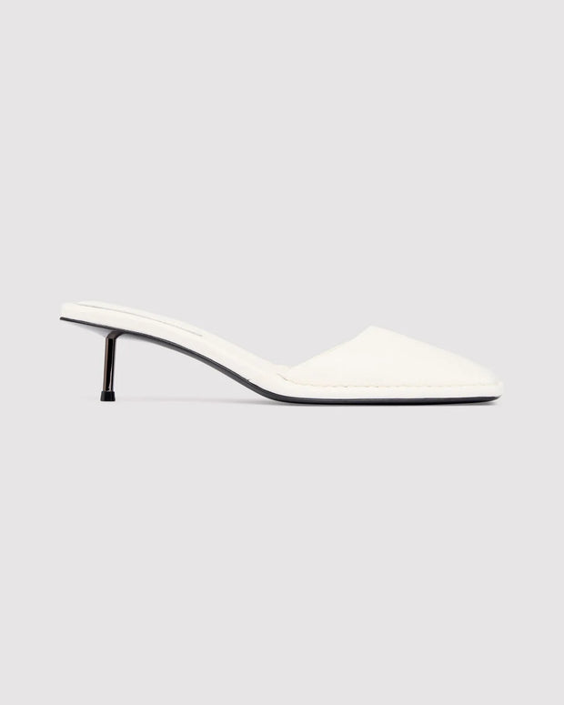 St. Agni White Square Toe Heels Tofu