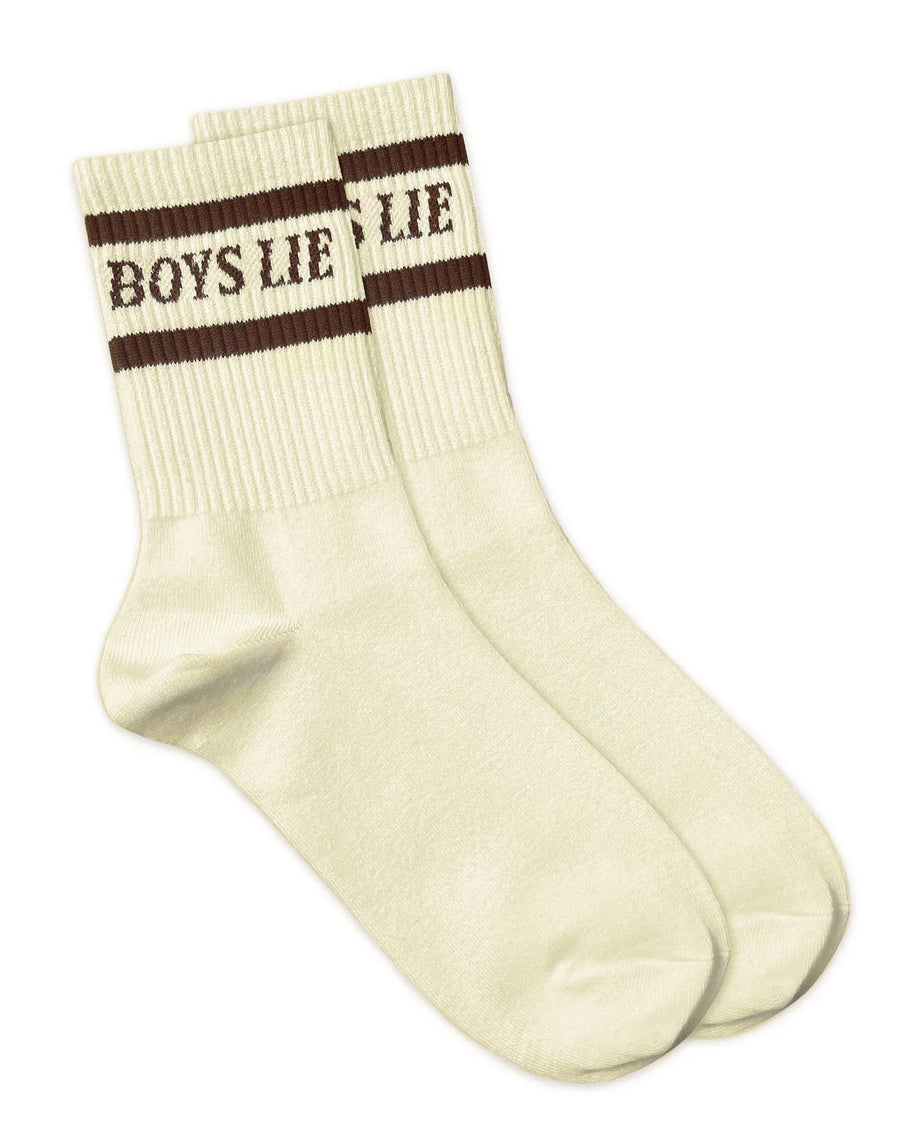 boys lie socks in chai - butter yellow brown stripe socks