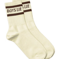 boys lie socks in chai - butter yellow brown stripe socks