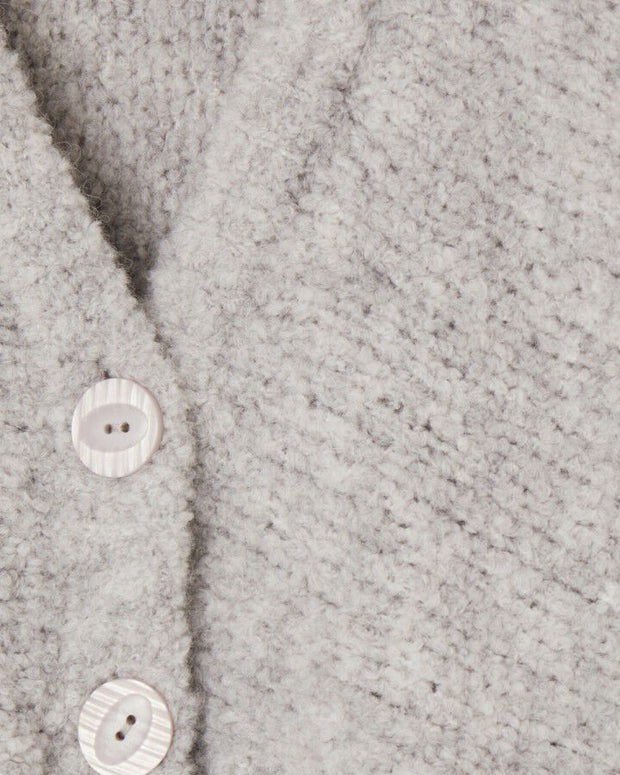 wool button v neck sweater heather gray american vintage