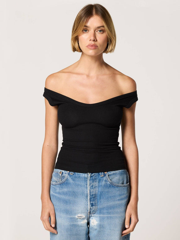 Clyque Lisa Top - Black off the shoulder top 