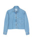 Askkny cropped denim button down shirt