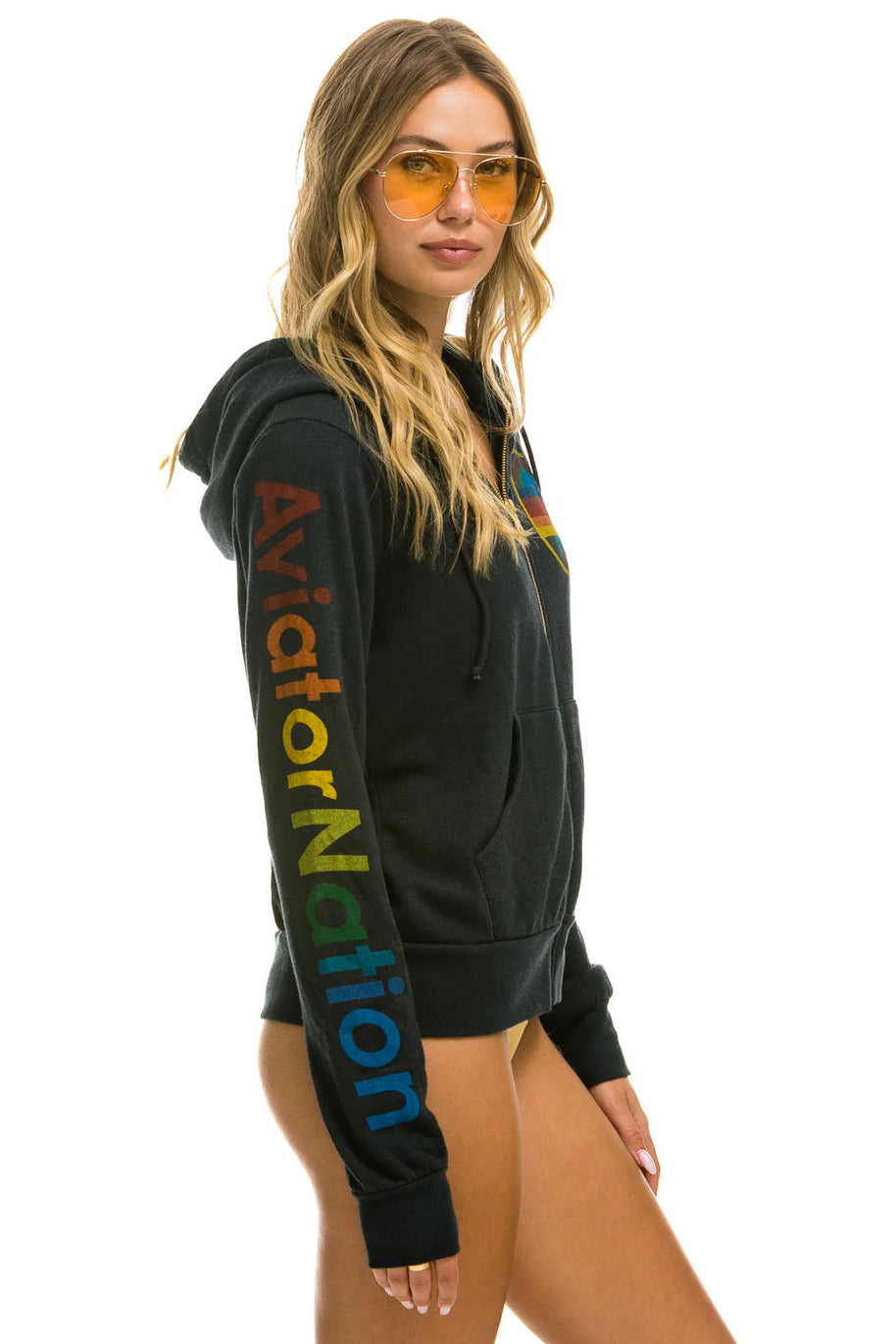 Aviator Nation Unisex Hoodie Charcoal 