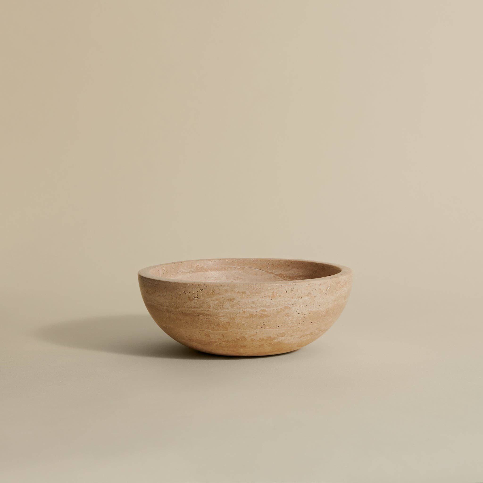 North Palm Travertine Bowl - Coffee table bowl - decorative bowl