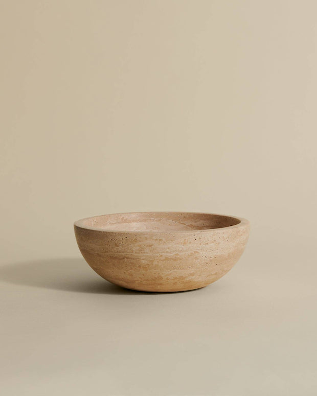 North Palm Travertine Bowl - Coffee table bowl - decorative bowl