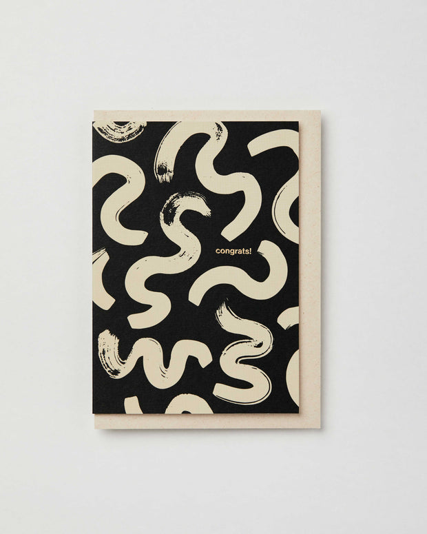 Black & Cream Abstract | Congratulations Card