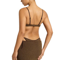 Bond-eye skirt top in cocoa lurex - bond-eye top 