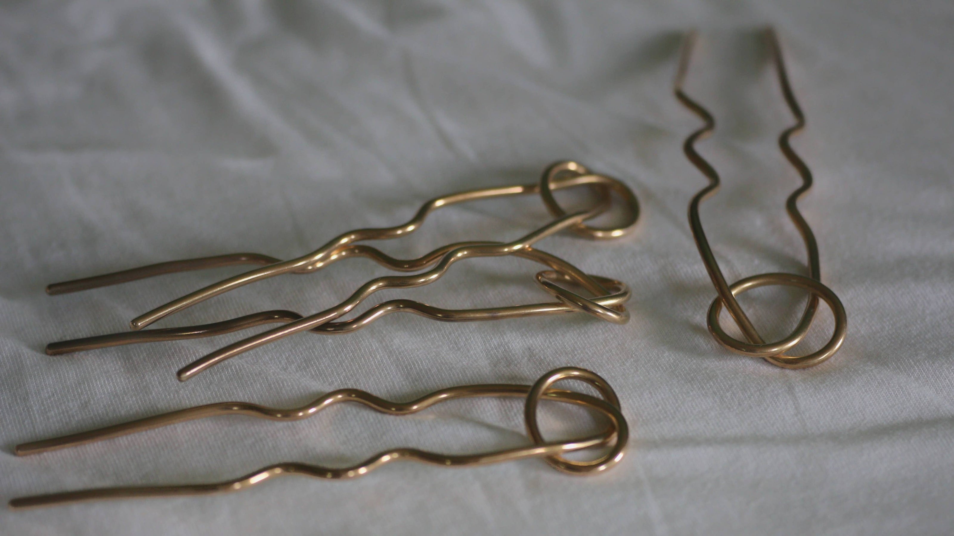 Love knot hair fork for long hair - hair accessories - brass hair fork - modern hair clips
