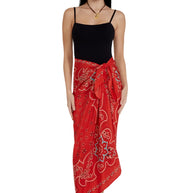  100% silk sarong with a bold mandala floral print - 100% silk red sarong chan luu