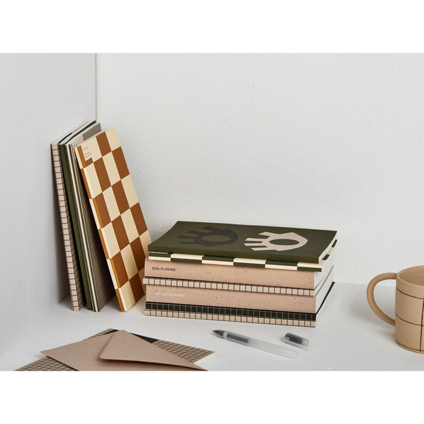 Checkerboard Ochre Notebook - Room Eight - Kinshipped