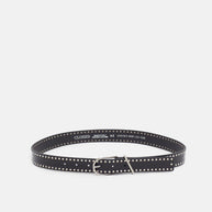 closed studded leather black belt - leather belt silver hardware - perfect black belt 