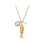 Chan Luu Cameo Charm Necklace Fish and Pearl