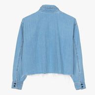 cropped denim button down vintage wash - askkny