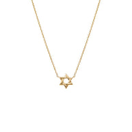 Mini Solid Star Of David Necklace 14K