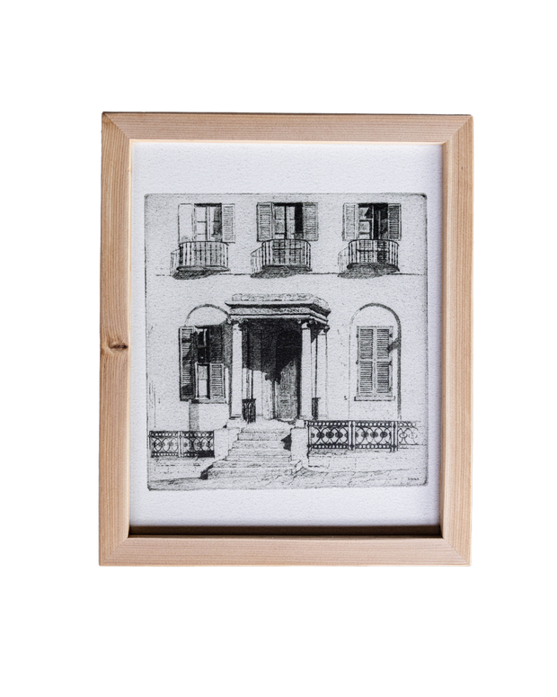 Gallery Wall Pre Framed Art Print - Wood Frame- Italian Chateau Pine Sketch Phot 