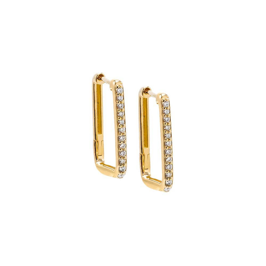 Diamond Pave U Shape Huggie Earring 14K