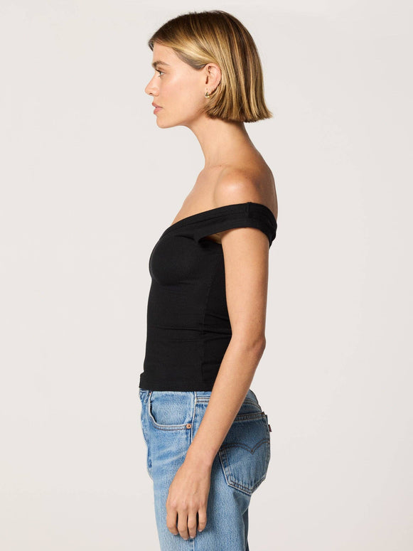 Clyque Lisa Top - Black off the shoulder top 