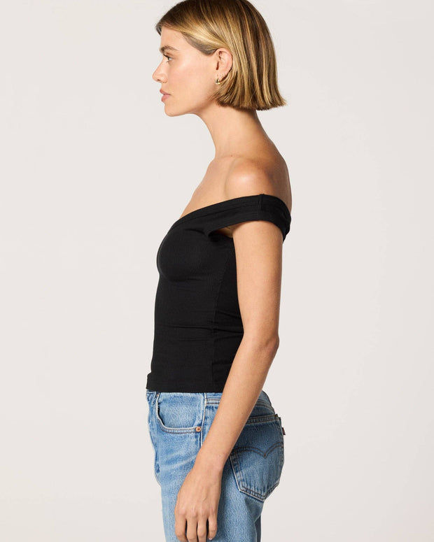 Clyque Lisa Top - Black off the shoulder top 