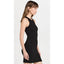 Enza Costa Slit Mini Dress in Black - Black jersey mini dress