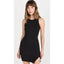 Enza Costa Slit Mini Dress in Black - Black jersey mini dress