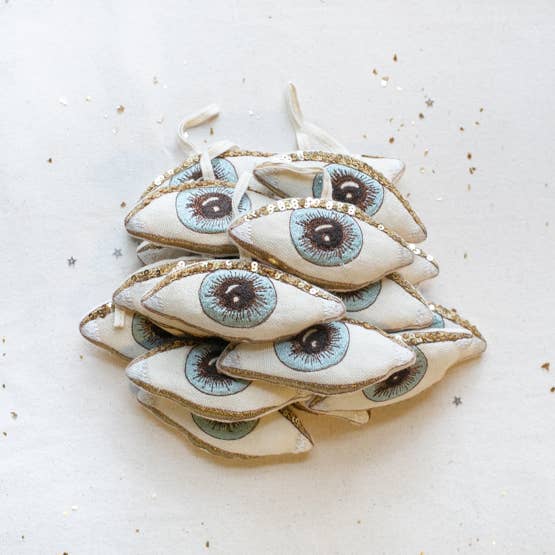 Evil Eye, Cotton & Lavender Stuffed Ornament - Room Eight - Skippy Cotton