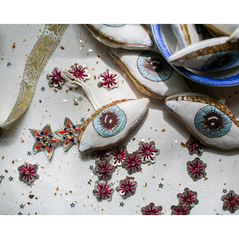 Evil Eye, Cotton & Lavender Stuffed Ornament - Room Eight - Skippy Cotton