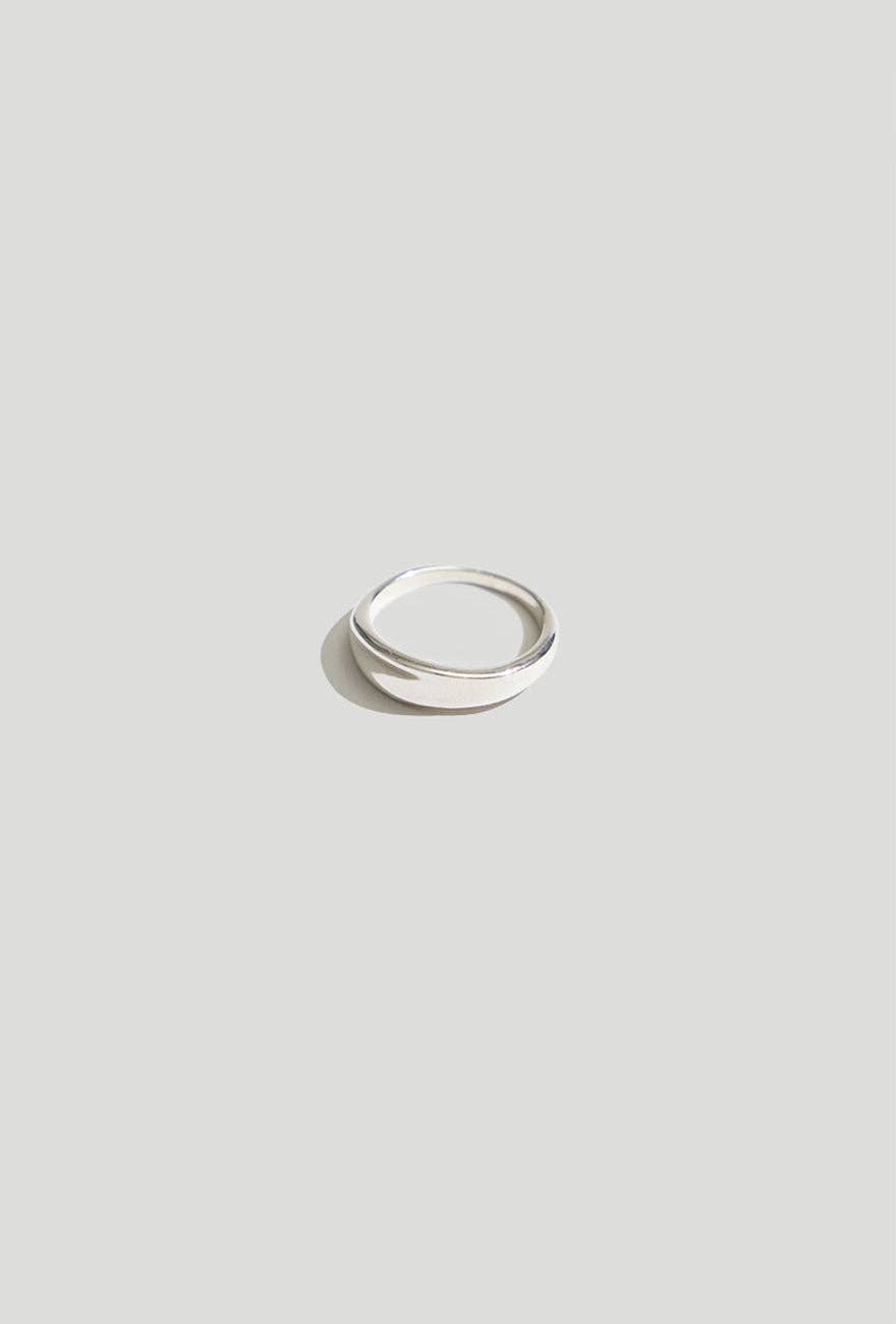 Maslo Jewelry Crescent Ring Sterling Silver - Stacking Silver Rings - Nordic Jewelry - Statement Ring - Simple Contemporary Womens Jewelry 