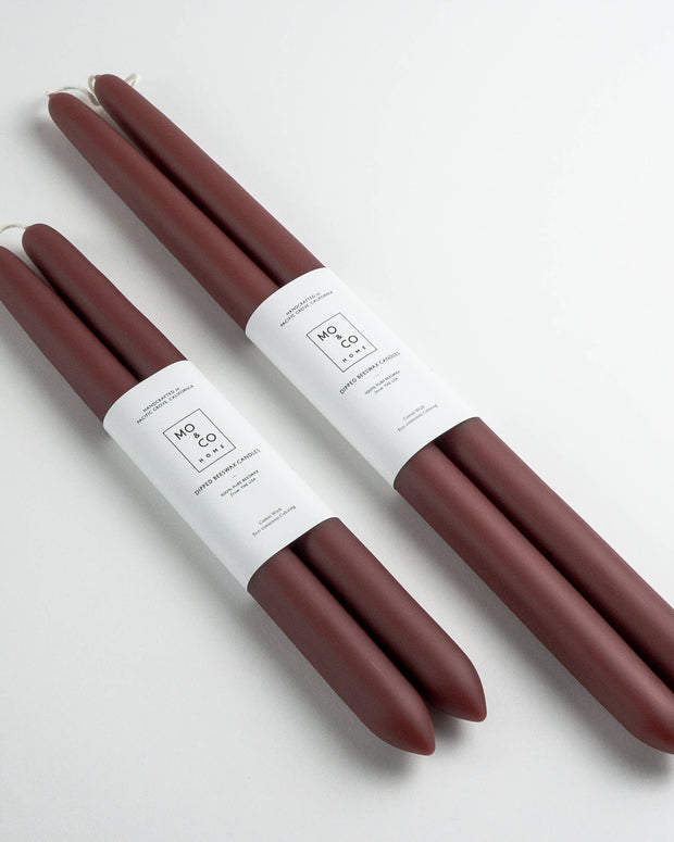 Beeswax Dipped Candles | Burgundy