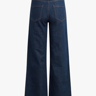 jordie super high rise wide leg favorite daughter in color pepper - dark wash high rise jeans