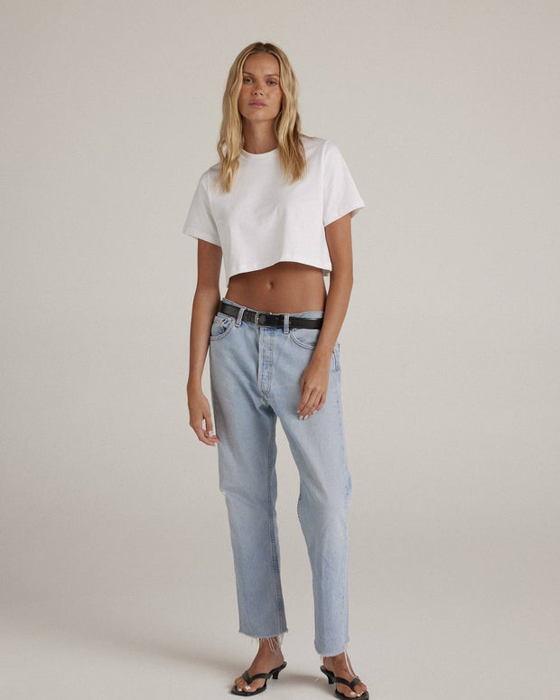 Clyque - Walker crop tee in white 