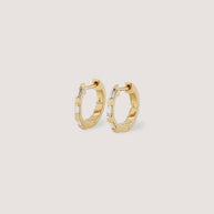 Ellie Baguette Huggie Earrings Diamond